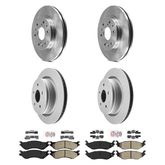 AmeriBRAKES® - AmeriPRO™ Plain Front and Rear Brake Kit with Semi-Metallic Pads