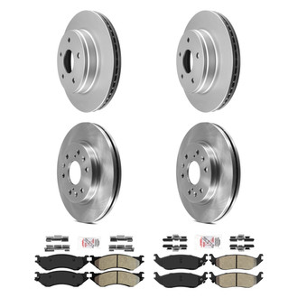 AmeriBRAKES® - AmeriPRO™ Plain Front and Rear Brake Kit with Semi-Metallic Pads