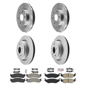 AmeriBRAKES® - AmeriPRO™ Plain Front and Rear Brake Kit with Semi-Metallic Pads