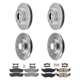 AmeriBRAKES® - AmeriPRO™ Plain Front and Rear Brake Kit with Semi-Metallic Pads