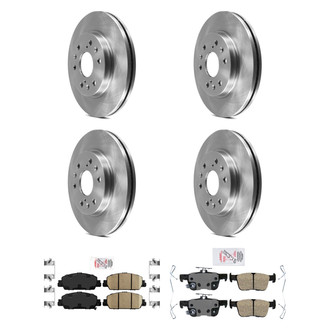 AmeriBRAKES® - AmeriPRO™ Plain Front and Rear Brake Kit with Ceramic Pads
