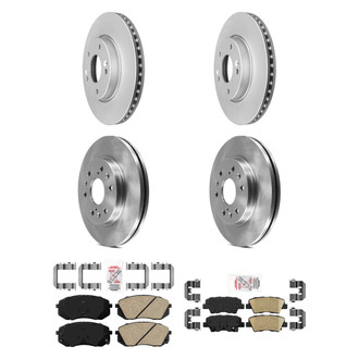 AmeriBRAKES® - AmeriPRO™ Plain Front and Rear Brake Kit with Ceramic Pads