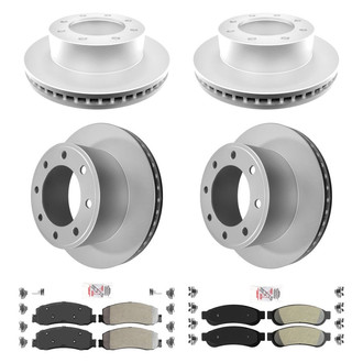AmeriBRAKES® - AmeriPRO™ Plain Front and Rear Brake Kit with Semi-Metallic Pads