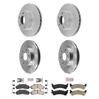 AmeriBRAKES® - AmeriPRO™ Plain Front and Rear Brake Kit with Semi-Metallic Pads