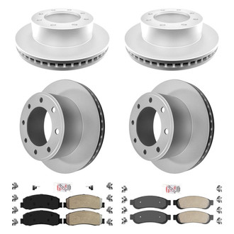AmeriBRAKES® - AmeriPRO™ Plain Front and Rear Brake Kit with Semi-Metallic Pads