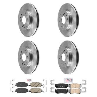 AmeriBRAKES® - AmeriPRO™ Plain Front and Rear Brake Kit with Ceramic Pads