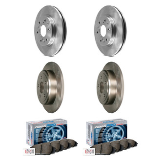 AmeriBRAKES® - AmeriPRO™ Plain Front and Rear Brake Kit with Ceramic Pads