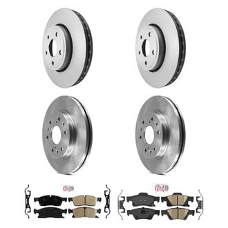AmeriBRAKES® - AmeriPRO™ Plain Front and Rear Brake Kit with Ceramic Pads