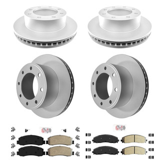 AmeriBRAKES® - AmeriPRO™ Plain Front and Rear Brake Kit with Semi-Metallic Pads