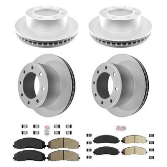 AmeriBRAKES® - AmeriPRO™ Plain Front and Rear Brake Kit with Semi-Metallic Pads