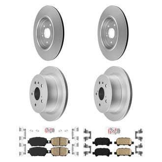 AmeriBRAKES® - AmeriPRO™ Plain Front and Rear Brake Kit with Ceramic Pads