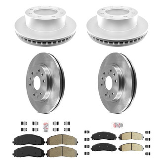 AmeriBRAKES® - AmeriPRO™ Plain Front and Rear Brake Kit with Semi-Metallic Pads