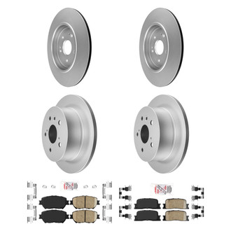 AmeriBRAKES® - AmeriPRO™ Plain Front and Rear Brake Kit with Ceramic Pads