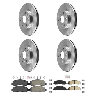 AmeriBRAKES® - AmeriPRO™ Plain Front and Rear Brake Kit with Semi-Metallic Pads