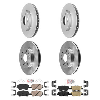 AmeriBRAKES® - AmeriPRO™ Plain Front and Rear Brake Kit with Ceramic Pads