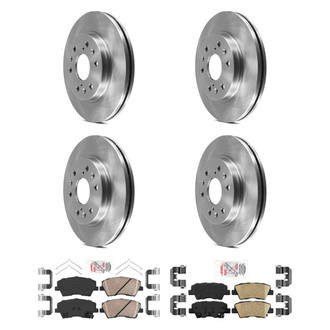 AmeriBRAKES® - AmeriPRO™ Plain Front and Rear Brake Kit with Ceramic Pads