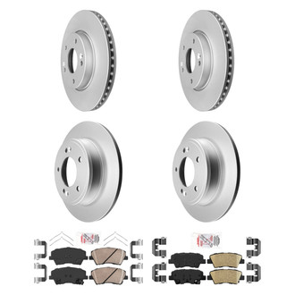 AmeriBRAKES® - AmeriPRO™ Plain Front and Rear Brake Kit with Ceramic Pads