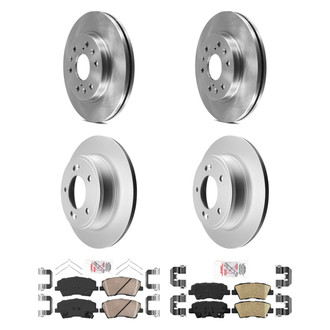 AmeriBRAKES® - AmeriPRO™ Plain Front and Rear Brake Kit with Ceramic Pads