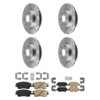 AmeriBRAKES® - AmeriPRO™ Plain Front and Rear Brake Kit with Ceramic Pads