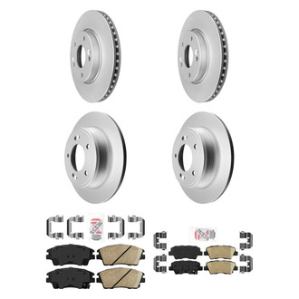 AmeriBRAKES® - AmeriPRO™ Plain Front and Rear Brake Kit with Ceramic Pads