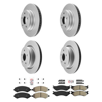 AmeriBRAKES® - AmeriPRO™ Plain Front and Rear Brake Kit with Semi-Metallic Pads