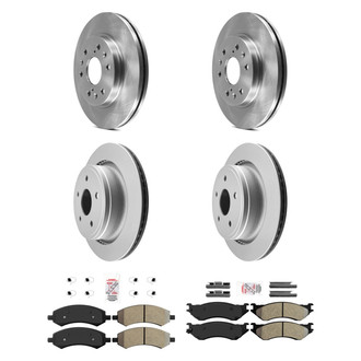 AmeriBRAKES® - AmeriPRO™ Plain Front and Rear Brake Kit with Semi-Metallic Pads