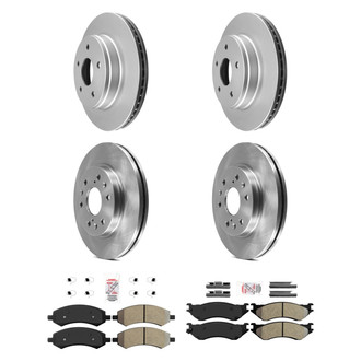 AmeriBRAKES® - AmeriPRO™ Plain Front and Rear Brake Kit with Semi-Metallic Pads