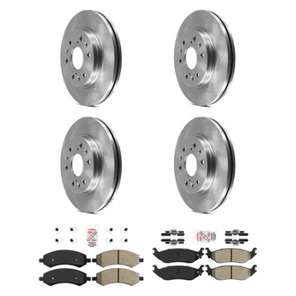 AmeriBRAKES® - AmeriPRO™ Plain Front and Rear Brake Kit with Semi-Metallic Pads