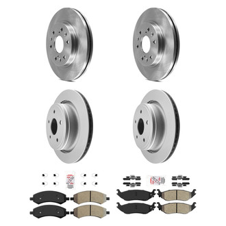 AmeriBRAKES® - AmeriPRO™ Plain Front and Rear Brake Kit with Semi-Metallic Pads