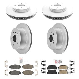 AmeriBRAKES® - AmeriPRO™ Plain Front and Rear Brake Kit with Ceramic Pads