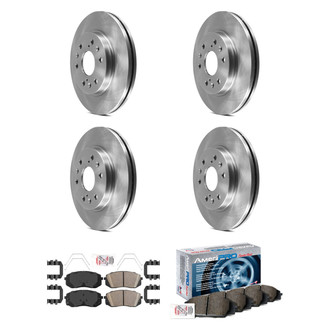 AmeriBRAKES® - AmeriPRO™ Plain Front and Rear Brake Kit with Ceramic Pads