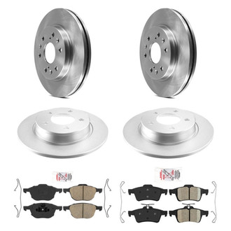 AmeriBRAKES® - AmeriPRO™ Plain Front and Rear Brake Kit with Ceramic Pads