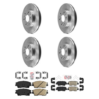 AmeriBRAKES® - AmeriPRO™ Plain Front and Rear Brake Kit with Ceramic Pads