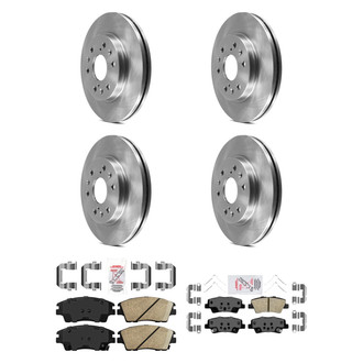 AmeriBRAKES® - AmeriPRO™ Plain Front and Rear Brake Kit with Ceramic Pads