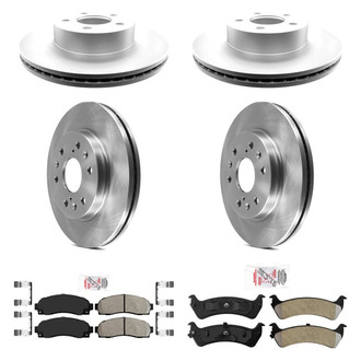 AmeriBRAKES® - AmeriPRO™ Plain Front and Rear Brake Kit with Semi-Metallic Pads