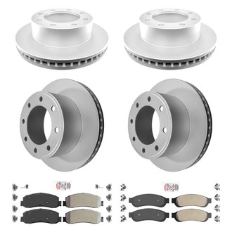 AmeriBRAKES® - AmeriPRO™ Plain Front and Rear Brake Kit with Semi-Metallic Pads