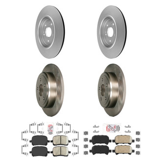 AmeriBRAKES® - AmeriPRO™ Plain Front and Rear Brake Kit with Ceramic Pads