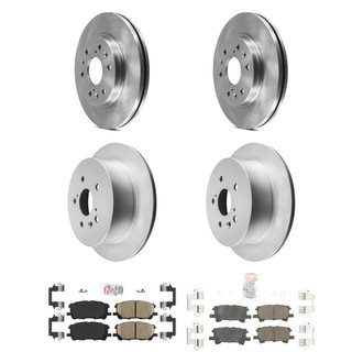 AmeriBRAKES® - AmeriPRO™ Plain Front and Rear Brake Kit with Ceramic Pads