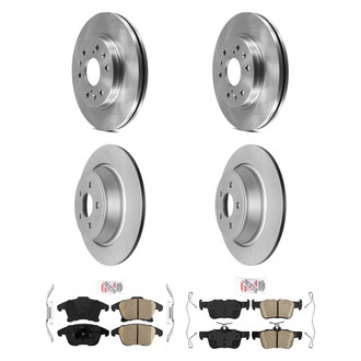 AmeriBRAKES® - AmeriPRO™ Plain Front and Rear Brake Kit with Ceramic Pads