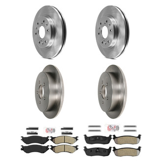 AmeriBRAKES® - AmeriPRO™ Plain Front and Rear Brake Kit with Semi-Metallic Pads