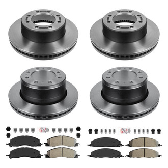 AmeriBRAKES® - AmeriPLATINUM™ Front and Rear Brake Kit with Semi-Metallic Pads