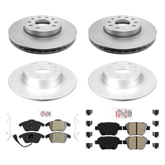 AmeriBRAKES® - AmeriPRO™ Plain Front and Rear Brake Kit with Semi-Metallic Pads