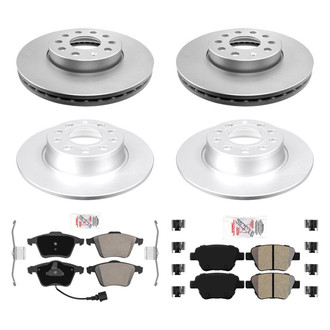 AmeriBRAKES® - AmeriPRO™ Plain Front and Rear Brake Kit with Semi-Metallic Pads