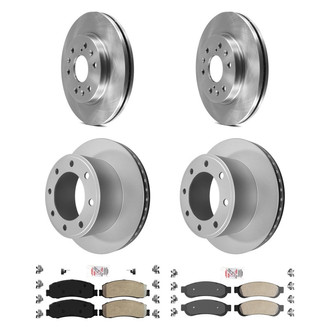 AmeriBRAKES® - AmeriPRO™ Plain Front and Rear Brake Kit with Semi-Metallic Pads