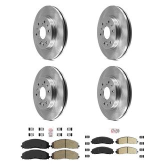 AmeriBRAKES® - AmeriPRO™ Plain Front and Rear Brake Kit with Semi-Metallic Pads