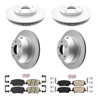 AmeriBRAKES® - AmeriPRO™ Plain Front and Rear Brake Kit with Ceramic Pads