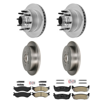 AmeriBRAKES® - AmeriPRO™ Plain Front and Rear Brake Kit with Semi-Metallic Pads