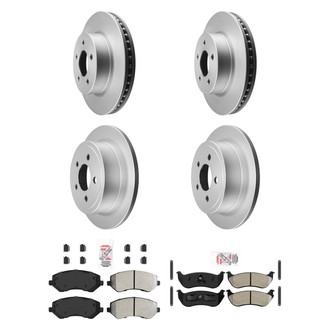 AmeriBRAKES® - AmeriPRO™ Plain Front and Rear Brake Kit with Semi-Metallic Pads