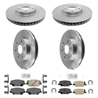 AmeriBRAKES® - AmeriPRO™ Plain Front and Rear Brake Kit with Ceramic Pads