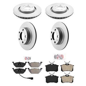AmeriBRAKES® - AmeriPRO™ Plain Front and Rear Brake Kit with Semi-Metallic Pads